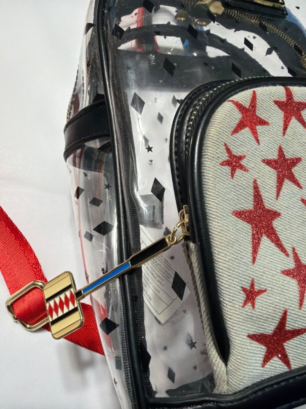 Loungefly DC Comics Birds Of Prey Harley Quinn Clear Mini Backpack - Picture 3 of 7